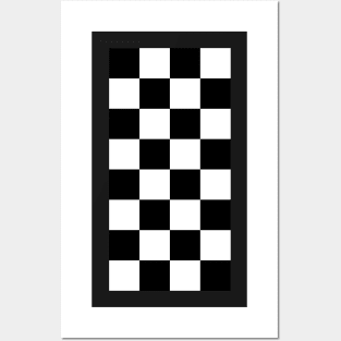 black and wjite checker pattern Posters and Art